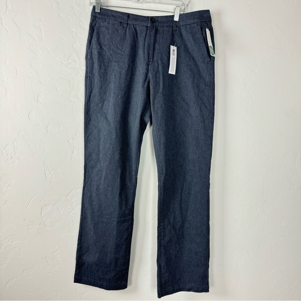 Hawker Rye Dress Pants Heather Marled Essential Wash Straight Fit‎ Chino Blue